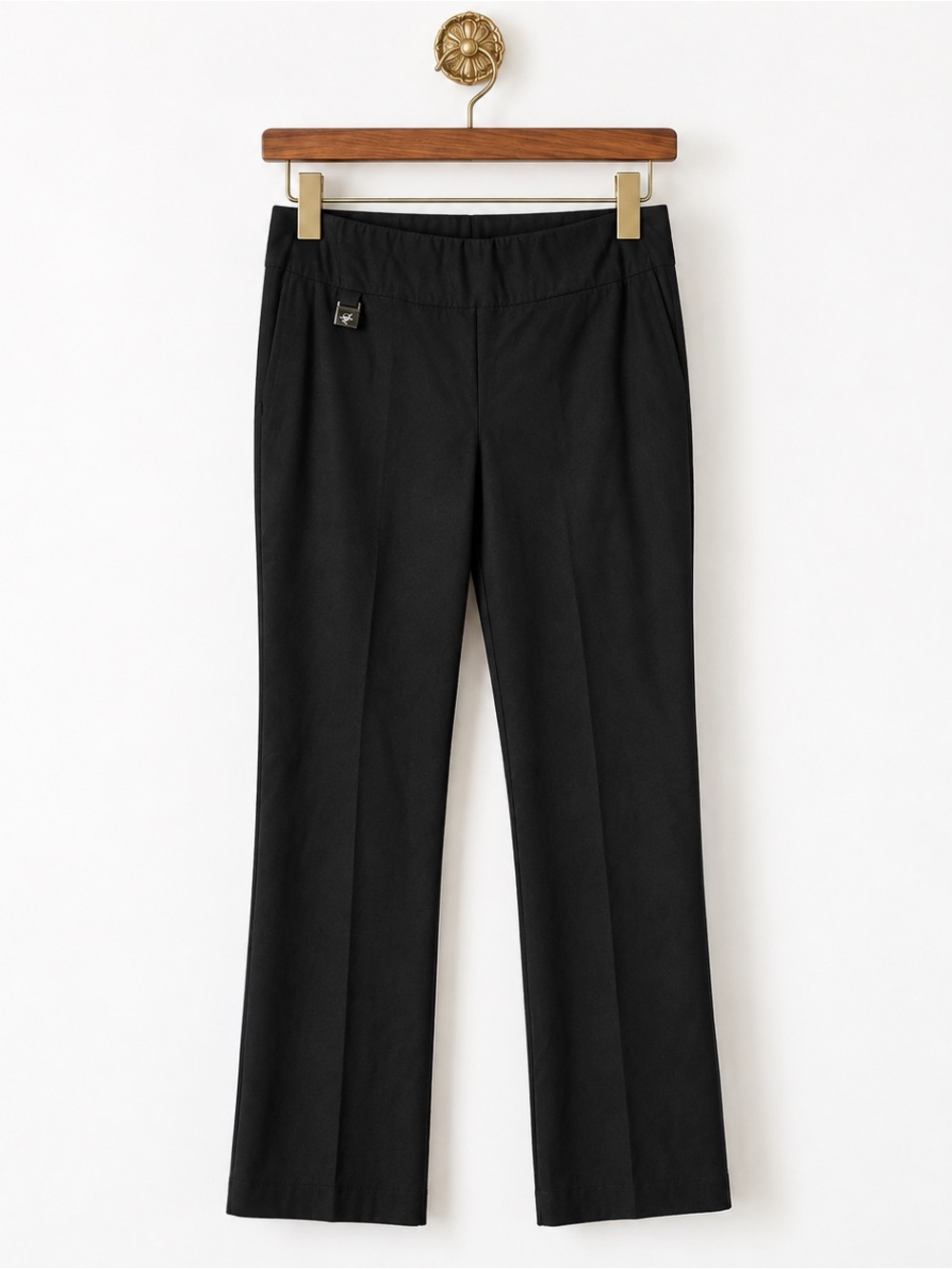 Lisette L Black Leopard Print Stretch Pants – Size 2
